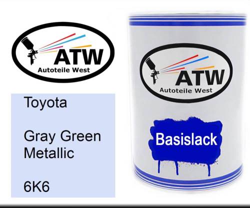 Toyota, Gray Green Metallic, 6K6: 500ml Lackdose, von ATW Autoteile West.